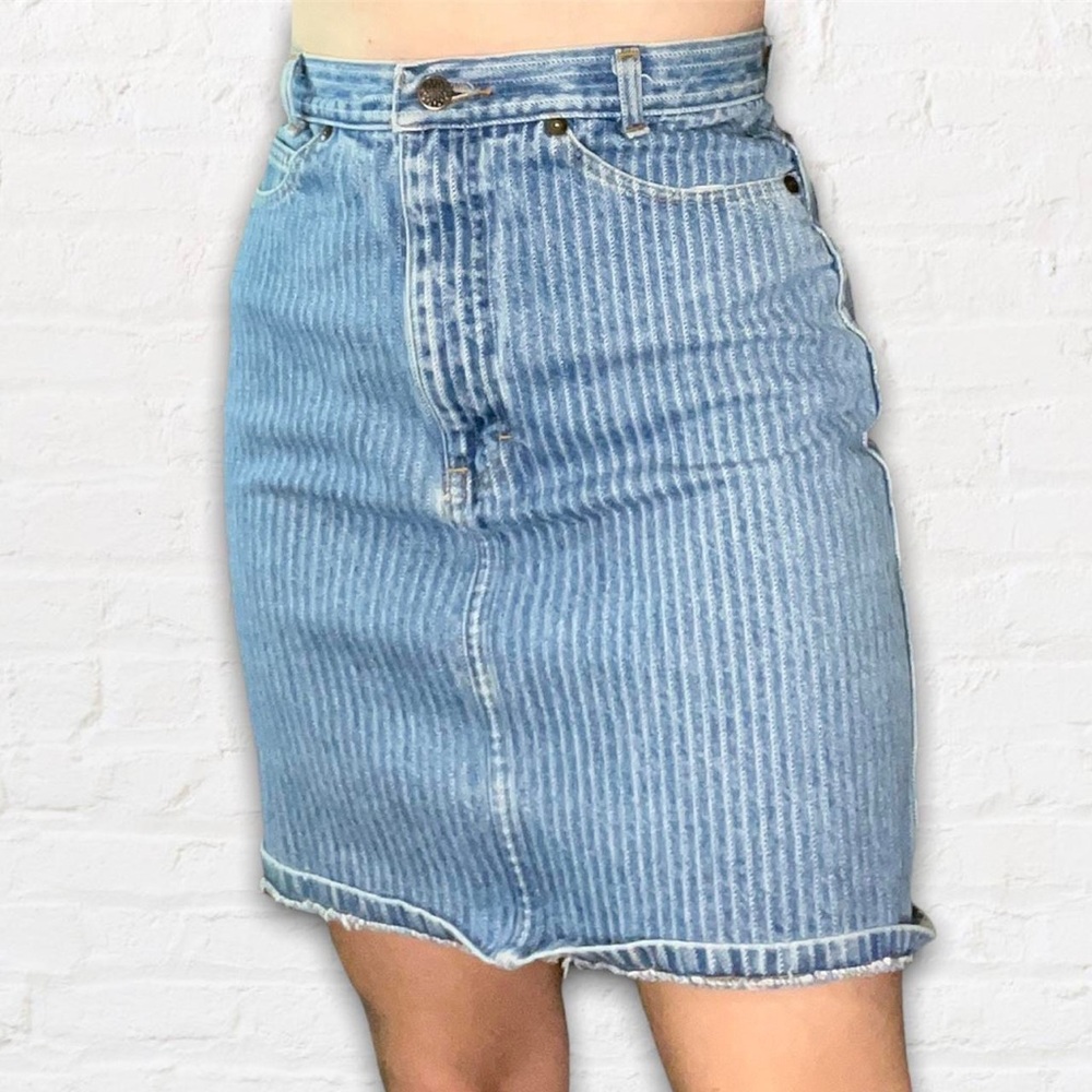 Vintage 90’s Pinstripe Denim Skirt